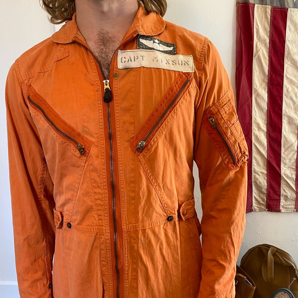 Vintage 1960s Orange Flight Suit Military Issue